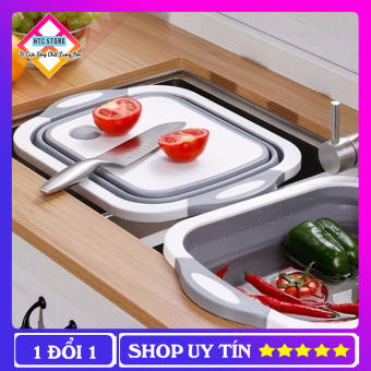 Chậu Gấp Gọn Kèm Thớt Và Rổ Đựng 3 Trong 1, Thớt Nhựa Cao Cấp