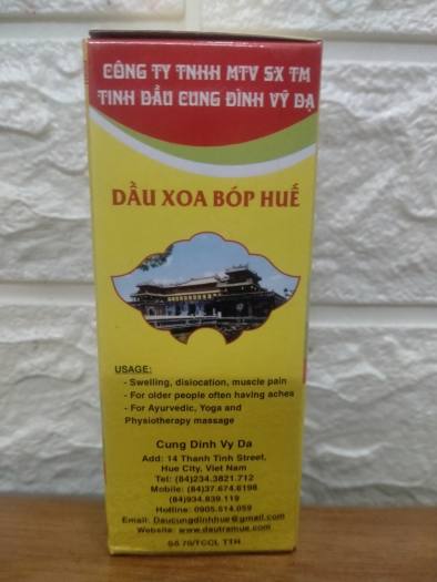 Dầu massage Huế cung đình vỹ dạ ( xoa bóp 60ml )