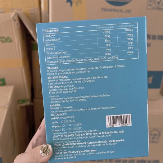 glutathione injections im or subq Viên uống trắng da nội sinh Dr. Lacir Glutathione 600 30 viên – Wowmart VN main image 0