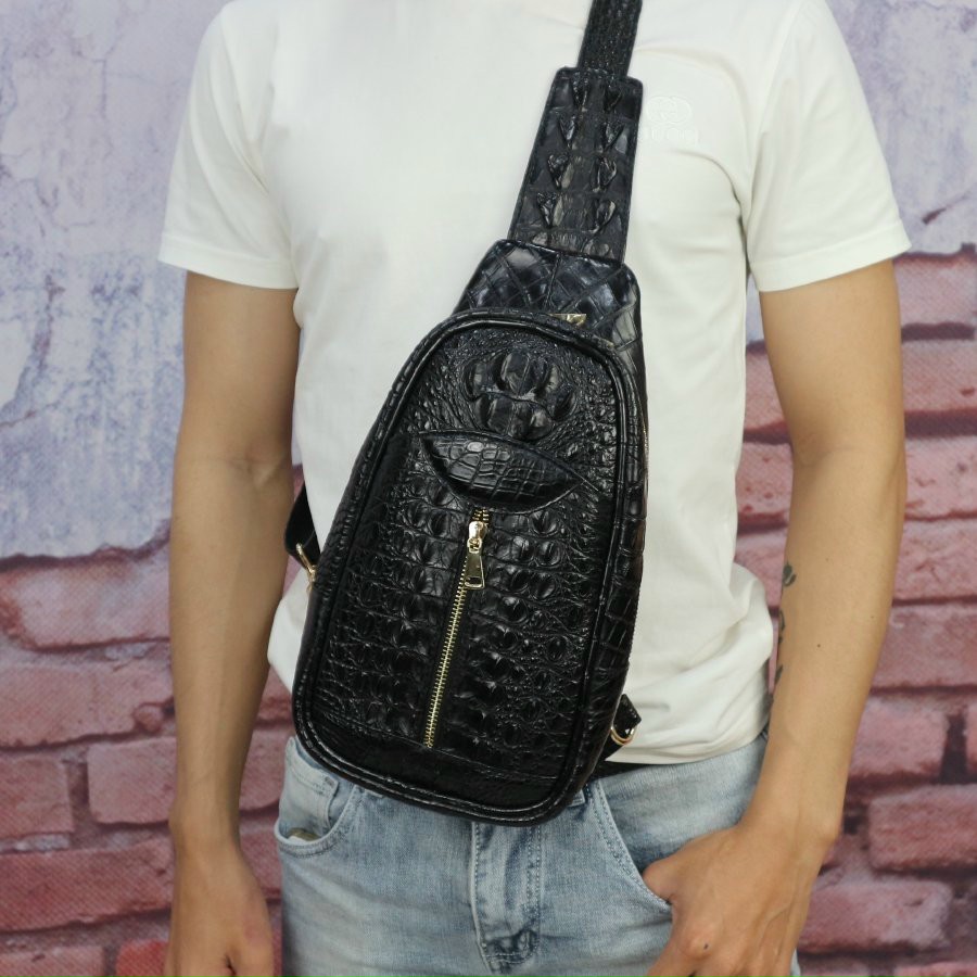 TÚI ĐEO CHÉO NGỰC LIP226 DA CÁ SẤU CAO CẤP