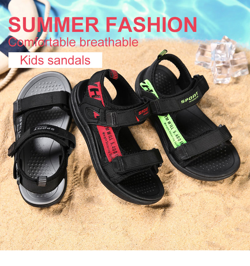 คำอธิบายเพิ่มเติมเกี่ยวกับ Boys sandals 2023 new teenagers beach shoes soft bottom sandals older children