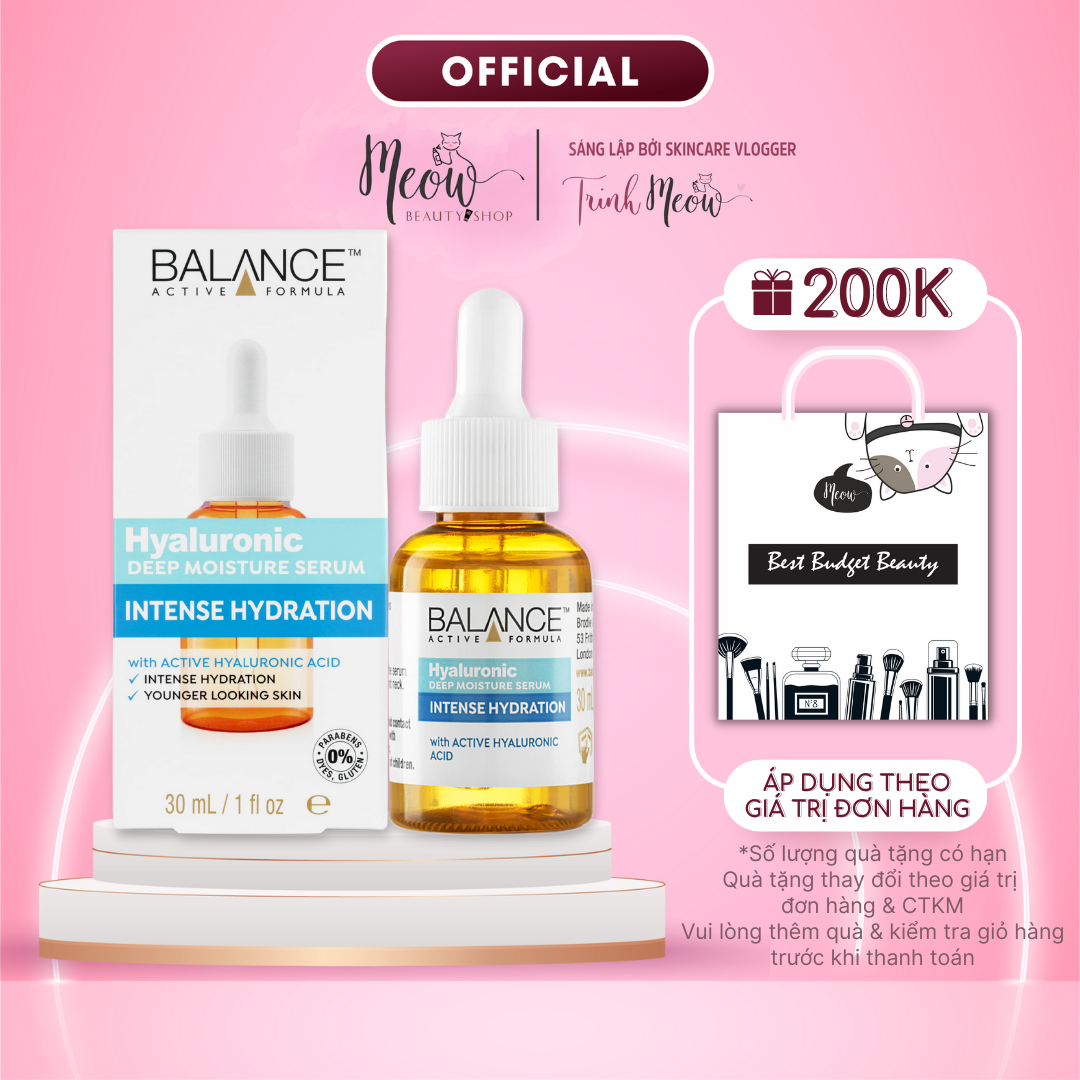 Serum Balance cấp nước và dưỡng ẩm da Hyaluronic Acid Balance Active Formula 30ml