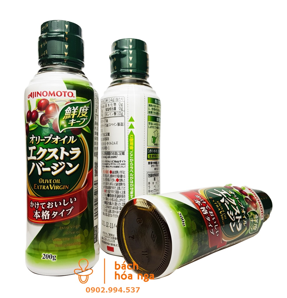 Dầu Oliu Nguyên Chất Ajinomoto Olive Oil Extra Virgin 200g cho trẻ ăn dặm