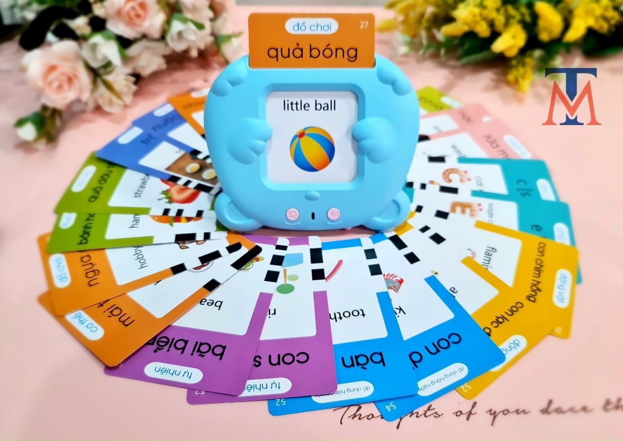 Máy đọc thẻ song ngữ anh việt - bộ 112 thẻ với 224 từ vựng