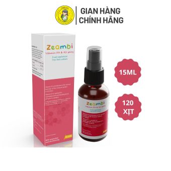 Vitamin D3K2 Zeambi Dạng Xịt, Vitamin D3 Zeambi Thêm Vitamin K2 Nhập Khẩu Từ Vương Quốc Anh