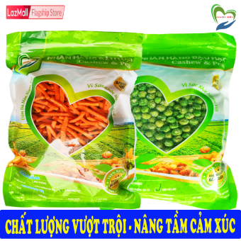 Combo 2 Túi ZIP 2 Vị: Đậu Hà Lan Rang Muối 500GR và Bim Que Đậu Hà Lan 335GR Tâm Đức Thiện Thực Phẩm Đóng Gói Đóng Hộp Ăn Liền đồ ăn vặt Lazada bánh kẹo quà Tết