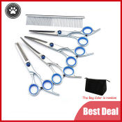 7-Piece Pet Grooming Scissors Kit for Dogs and Cats