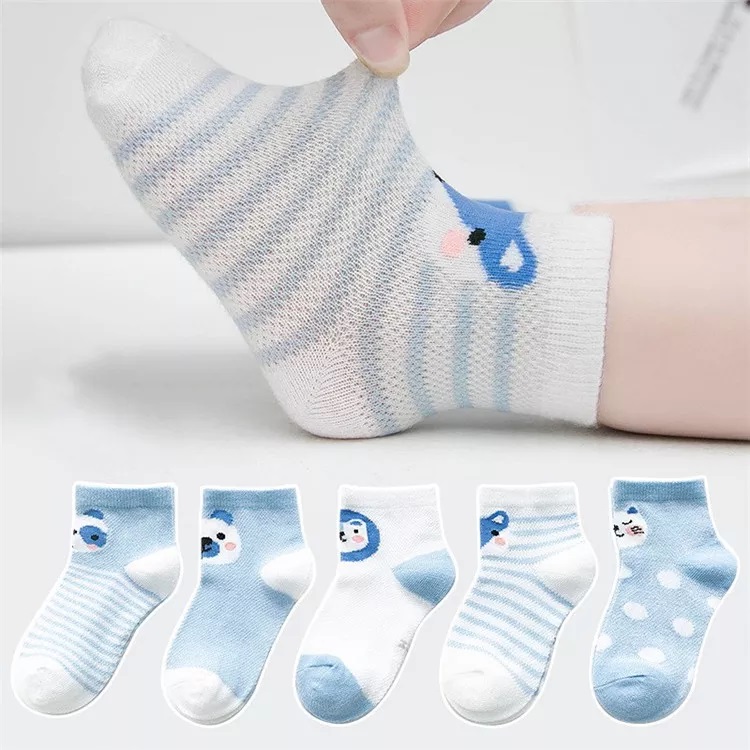 Set 5 đôi tất lưới điều hòa Kids Socks thông thoáng cho bé từ sơ sinh 0-3 tuổi