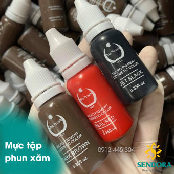 Mực học phun xăm, mực tập trên da giả, Mực tập Biotouch (Đen, Nâu, Đỏ)