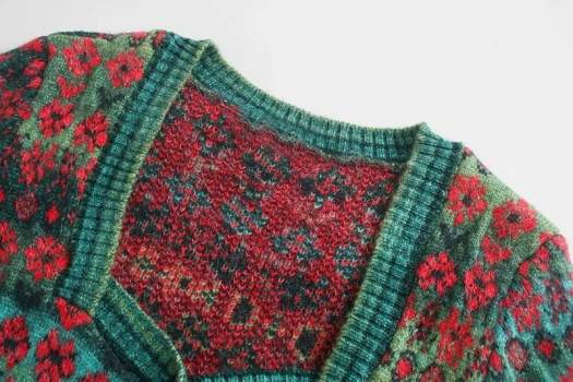 Kayleigh Áo Len Cardigan Dệt Kim Cắt Gấu Thời Trang Nữ, Áo Khoác Nữ Cổ Vuông Cài Khuy Cổ Điển Chic Tops