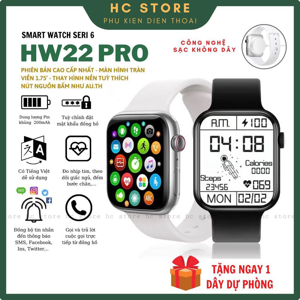 Đồng hồ thông minh HW22 Pro Series 6 Tràn viền, Nghe Gọi, Đo nhịp tim, Sạc không dây, Thay hình nền, Chống nước IP67