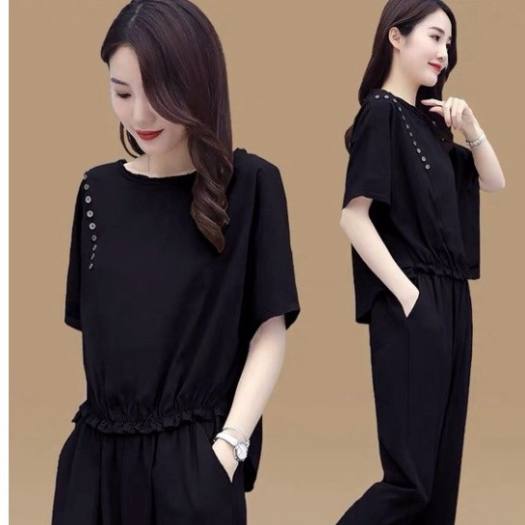 Bộ lửng vải đũi mềm mặc nhà, thời trang phong cách hàn quốc