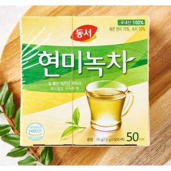 SẢN PHẨM CHÍNH HÃNG [DONGSUH] TRÀ XANH GẠO LỨT 50 GÓI 75G - [동서] 현미 녹차 50티백 75G