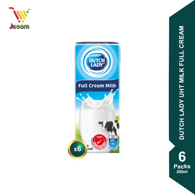 Dutch Lady UHT Milk Full Cream (6 x 200ml) [KL & Selangor Delivery Only]