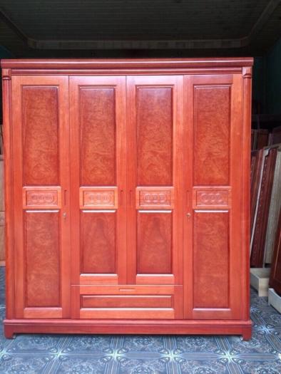 Tủ quần áo gỗ xoan đào 4 buồng