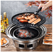 Korean Stainless Steel Non-stick Barbecue Grill - Portable Option