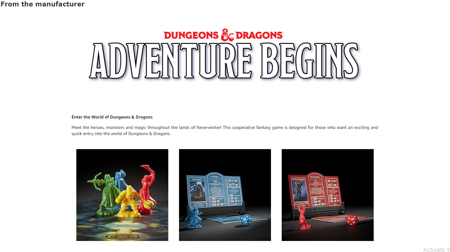 Dungeons & Dragons Adventure Begins, Cooperative Fantasy Board