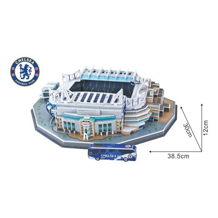 Mô hình sân vận động Stamford Bridge Chelsea đồ chơi lắp ghép bóng đá giấy 3D độc đáo làm theo mô hình sân đá bóng Chelsea - Hieubongda