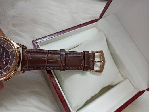 Đồng Hồ Patek Philippe 6 Kim Số Kim Loại Automatic Dây Da + Thẻ Bảo Hành