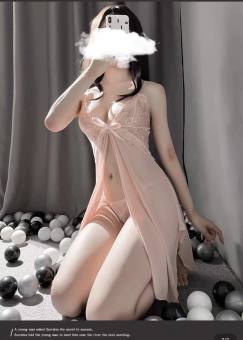 Váy ngủ voan ren cao cấp, tà xẻ trước siêu quyến rũ AS85