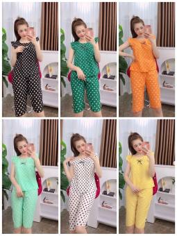 Đồ bộ lửng vải lụa hàn mềm mịn dễ thương thời trang form dưới 53kg