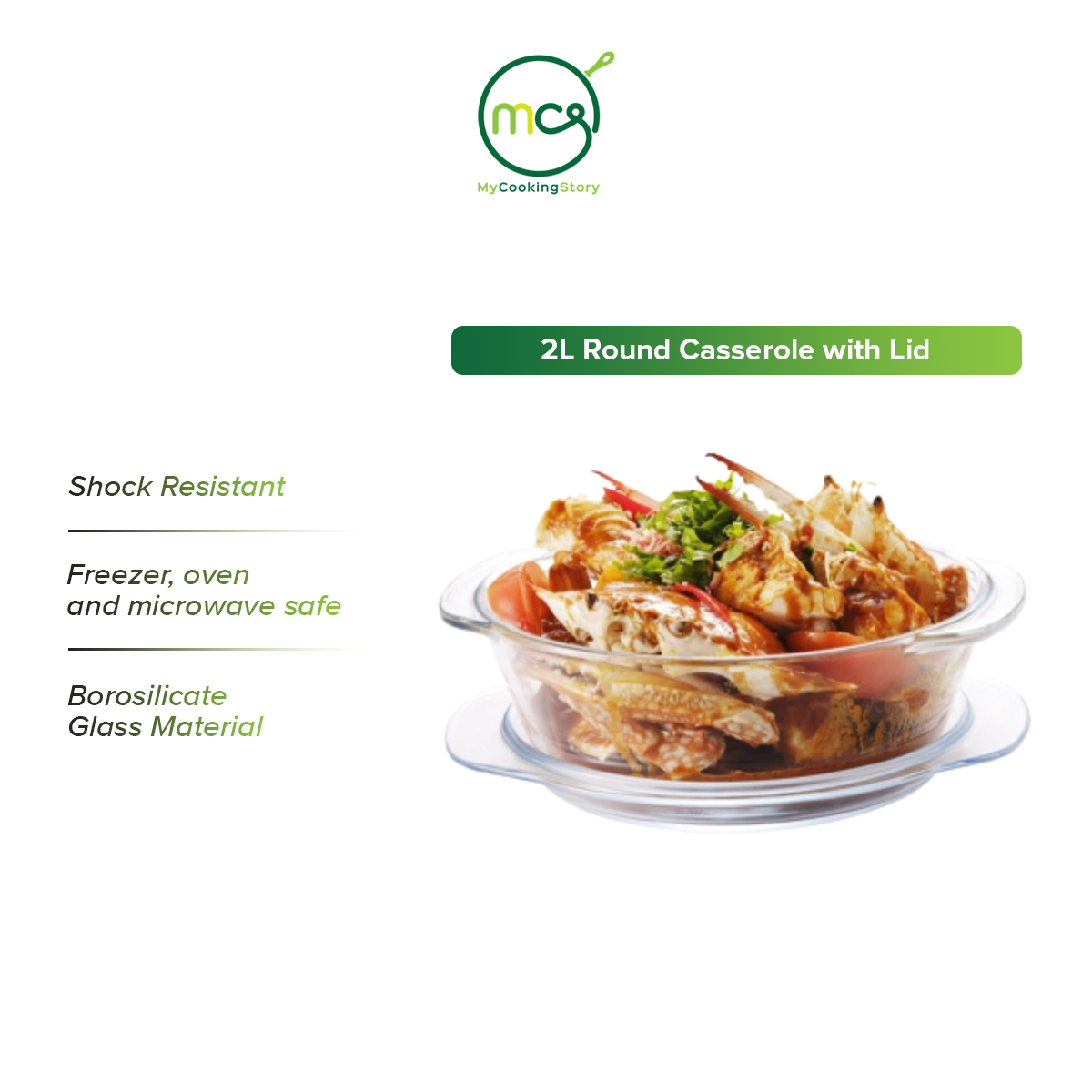 Gambar My Cooking Story   Klassique 2L Round Casserole with Lid