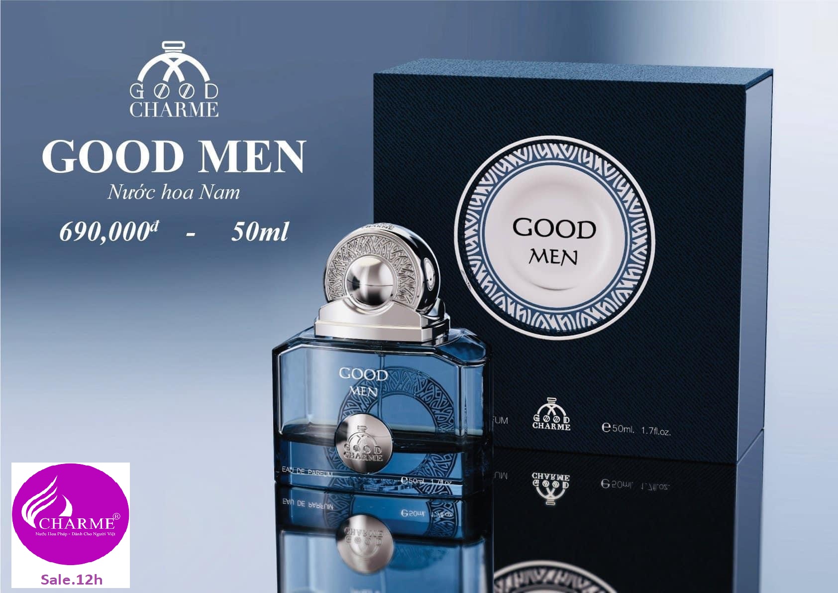Nước hoa charme_good men 50ml màu xanh