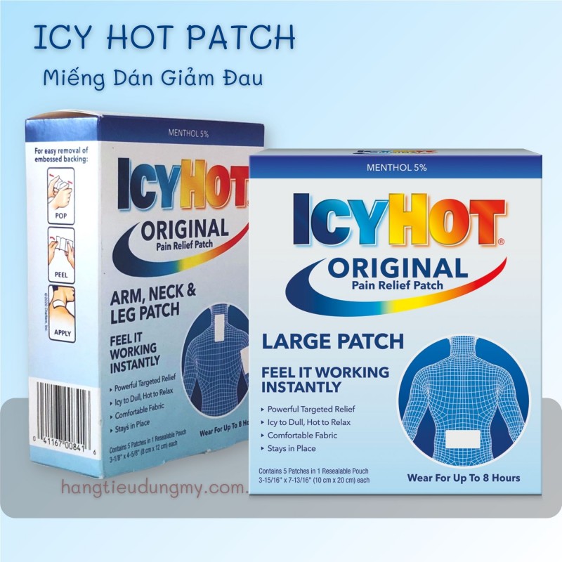 Miếng dán giảm đau Icy Hot Original Pain Relief Patch - Hộp 5 miếng