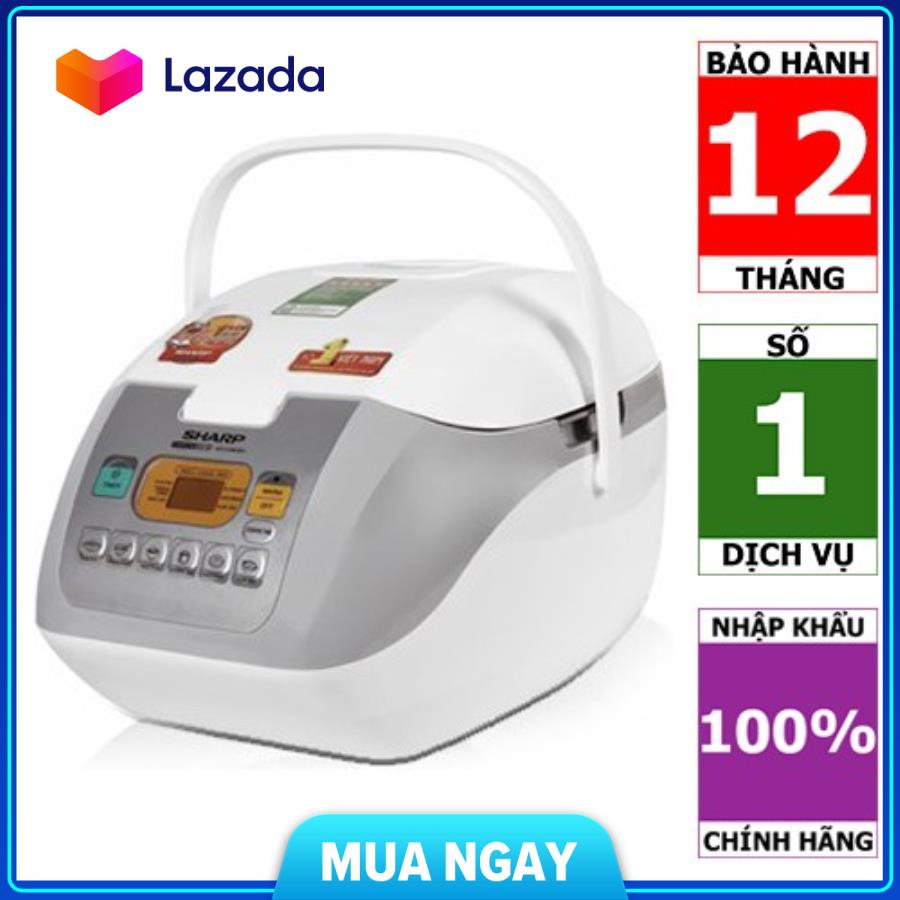 Nồi cơm điện tử sharp 1.8 lít ks-com18v hàng trưng bày mới 99%- sản xuất thái lan - bảo hành 12 tháng