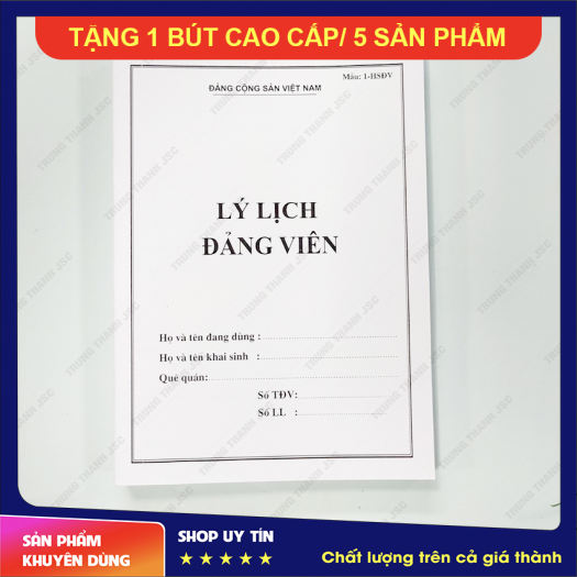 LÝ LỊCH ĐẢNG VIÊN mẫu 1-HSĐV ( Loại 24 trang, 28 trang và loại 32 trang ) - CHUẨN MẪU