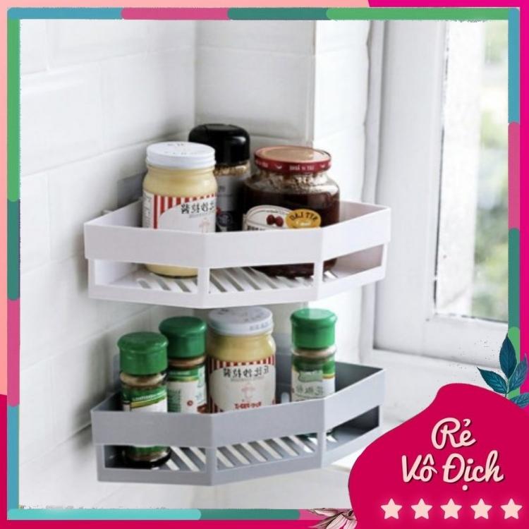 Kệ Góc Tam Giác Nhựa Dán Góc Tường Đa Năng Cho Bếp & Nhà Tắm