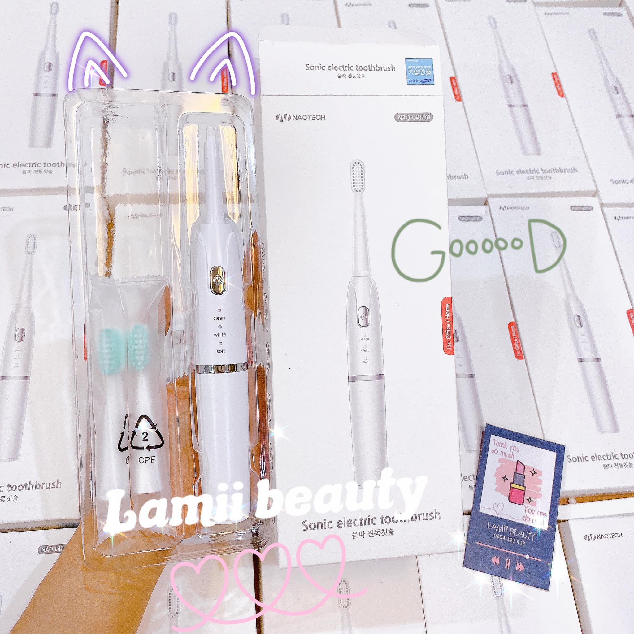 Bàn chải điện naotech hàn quốc- lamii beauty