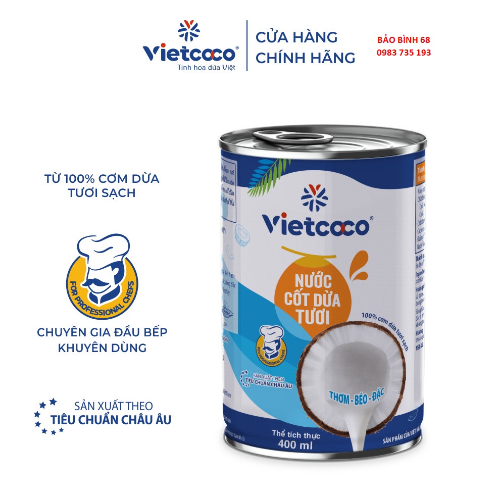 Nước cốt dừa tươi Vietcoco lon 400ml