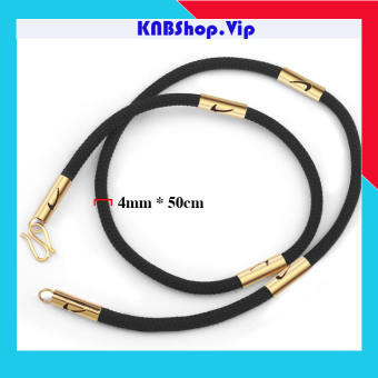DÂY CHUYỀN DÙ ĐEN BỌC KHOANH INOX MẠ VÀNG- độc đáo cá tính - đẹp không đen không gỉ bền màu