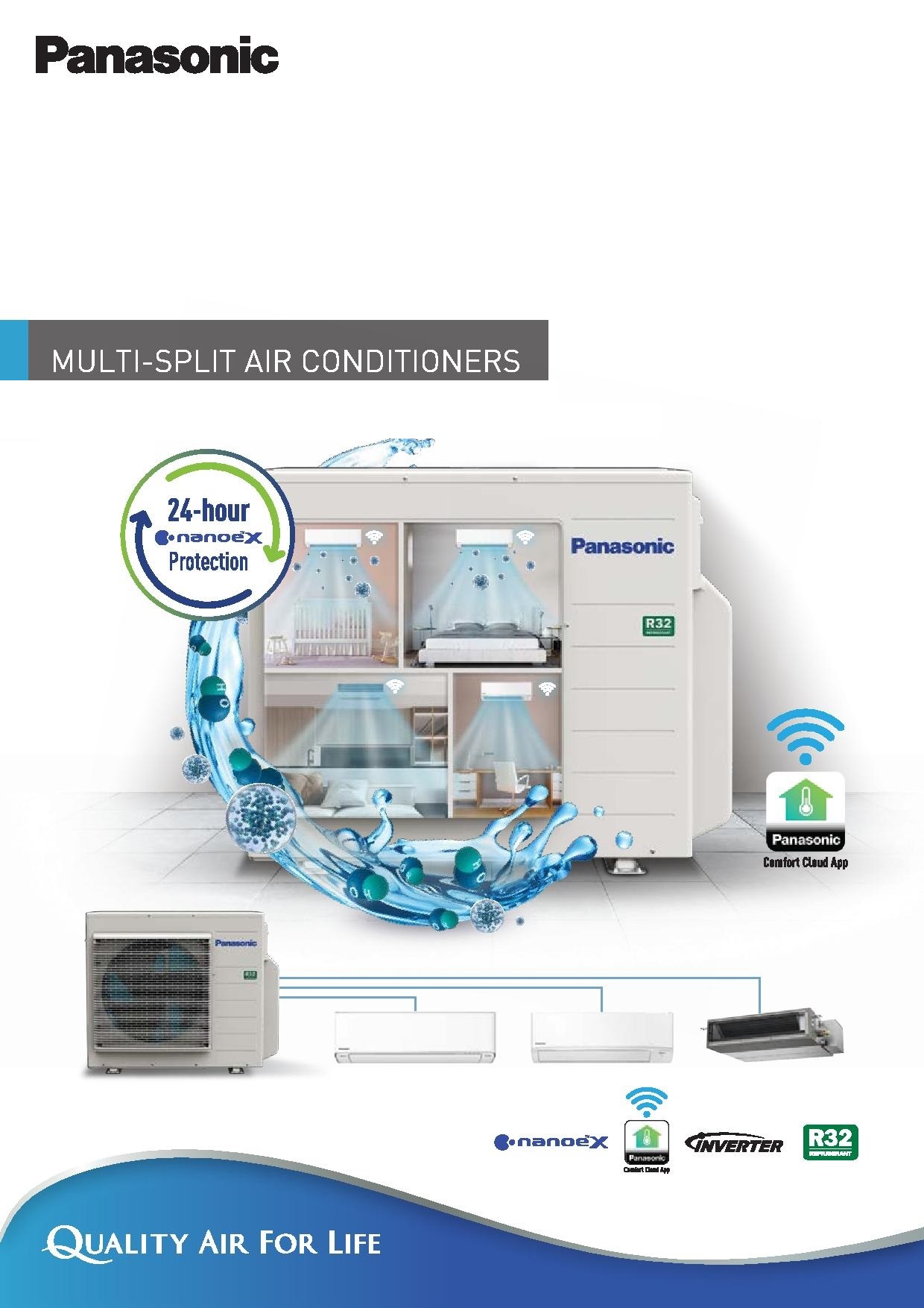 PANASONIC (WIFI) AIRCON R32 MULTI-SPLIT SYSTEM 3 [CU-3XU28YBZ x 1 & CS-XU9XKZW x 3] + 60 mesi di garanzia GRATUITA + Consegna GRATUITA + Servizio di consulenza GRATUITO + Sopralluogo GRATUITO sul sito
