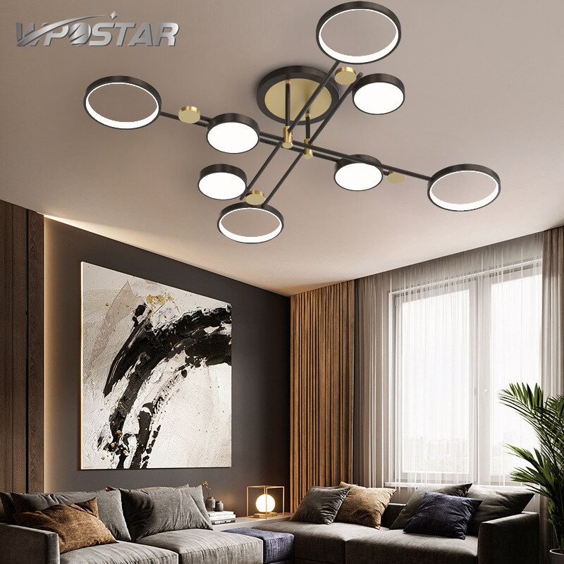 Gold Black Modern Led Chandelier for Living Room Bedroom Nordic Minimalist Ceiling Lights Indoor Lamps Warm Home Decor ราคา 2,662 บาท*ส่งฟรี