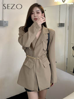 SEZO Bộ Đồ Cổ Polo Cổ Điển Áo Khoác Dài Tay Cho Nữ