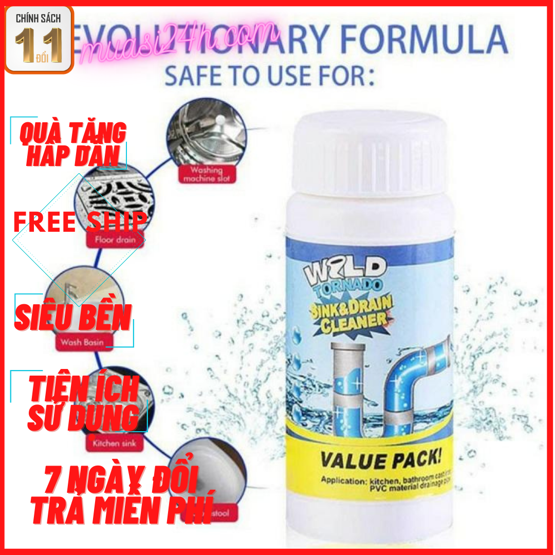 Bột thông tắc cống LKB Cực Mạnh, bột tẩy vệ sinh bồn cầu, Sợi tóc còn tản chảy