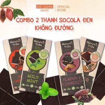 Socola đen không đường Nature's Tribe thanh 88g