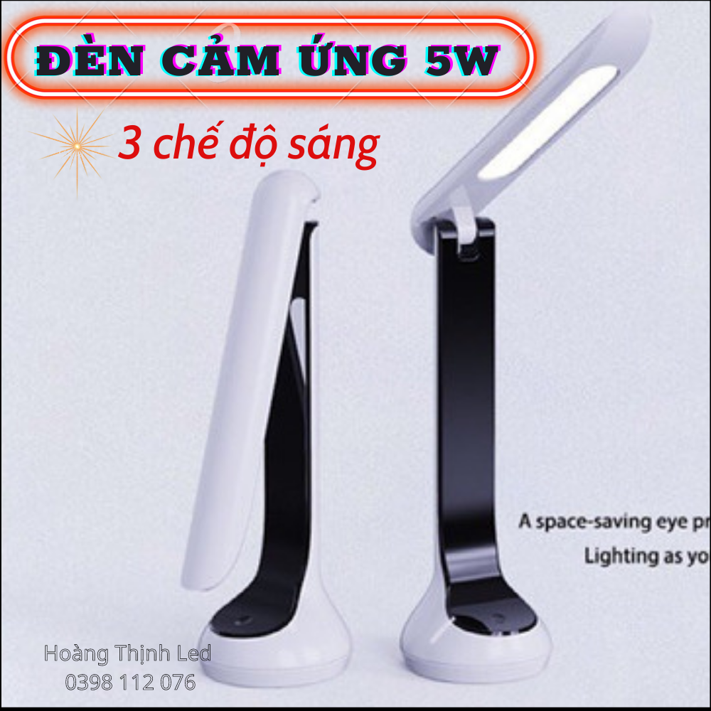 Đèn học, đèn led cảm ứng để bàn jfs-005 -đèn học chống cận 3 chế độ sáng: trắng/ vàng/ trung tính-phù hợp phòng học, phòng ngủ