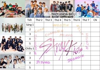 combo 2 thời Khoá Biểu stray kids TKB51 A5 cute hoạt hình thần tượng idol