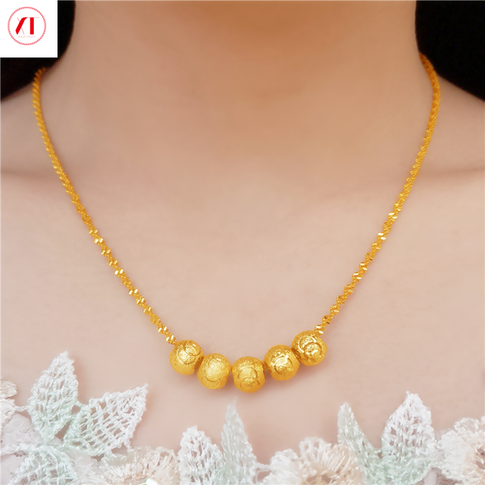 Trang Sức XT Hàn Quốc 24K Vòng Cổ Chuyển Hạt Thời Trang Nam Mạ Vàng
