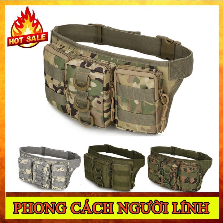 Túi đeo ngang hông, Túi đeo thắt lưng, Túi đeo hông chiến thuật du lịch 3 ngăn chống thấm nước siêu bền