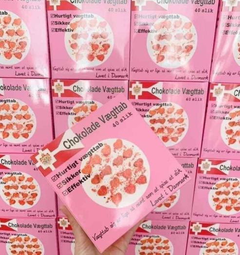 Kẹo socola giảm cân Đan Mạch thần thánh hộp màu Hồng