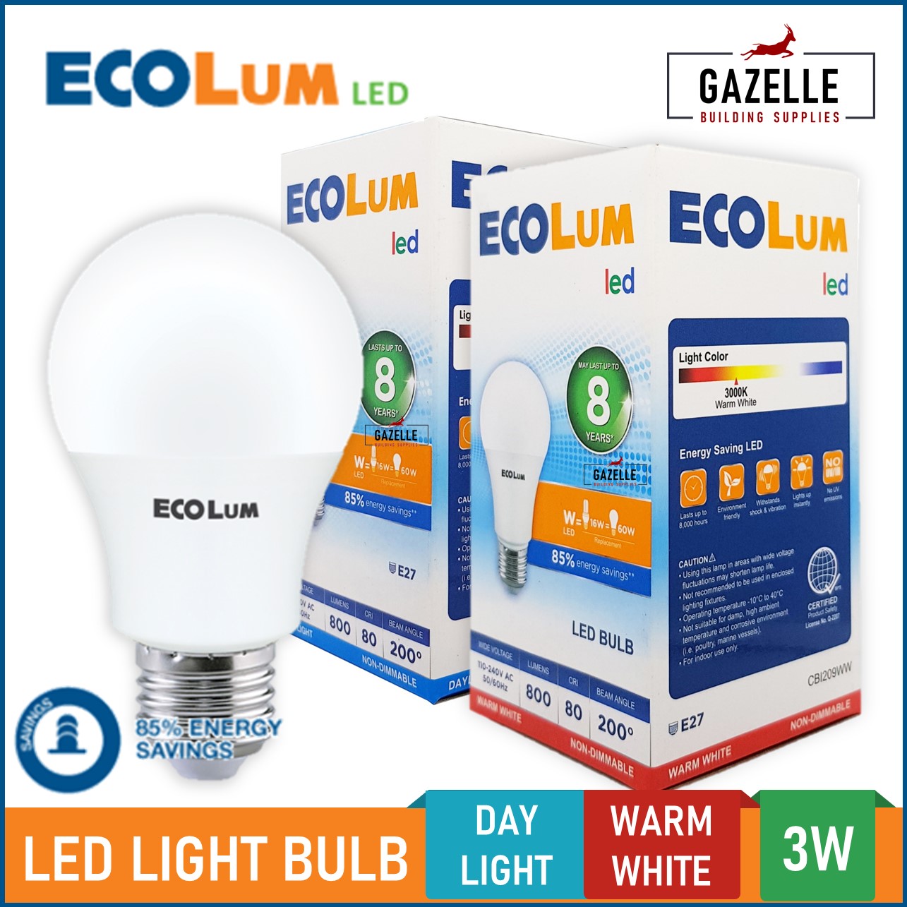 Firefly Ecolum LED Light Bulb 11 Watts / Warm White E27 | Lazada PH