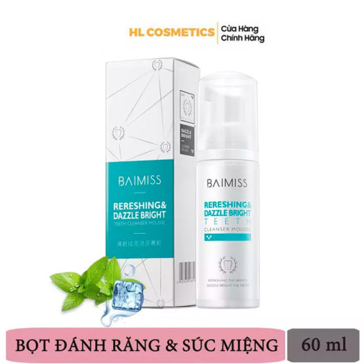Bọt Đánh Răng & Súc Miệng Baimiss Thơm Miệng Chống Ố Răng Toàn Diện 60ml