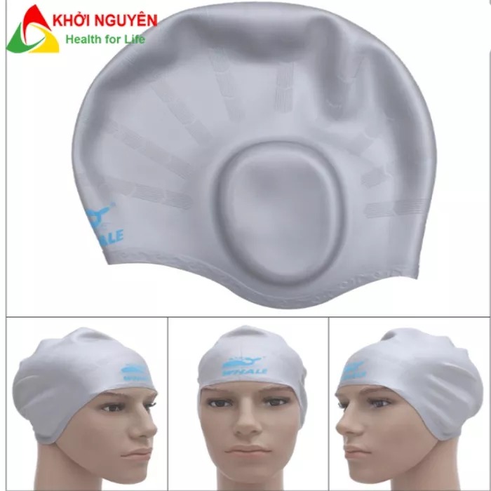 Mũ bơi che tai 3d silicon