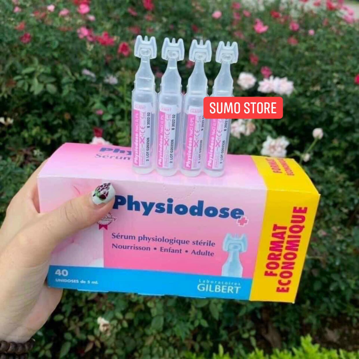 Nước muối sinh lý kháng viêm Physiodose của Pháp (tép hồng)