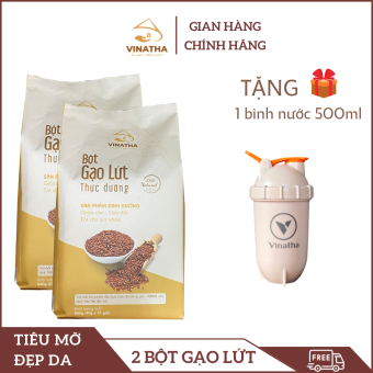 Combo 2 Bột Gạo Lứt Thực Dưỡng Ăn Kiêng Giảm Cân Vinatha - 42 gói nhỏ (40gr/gói)