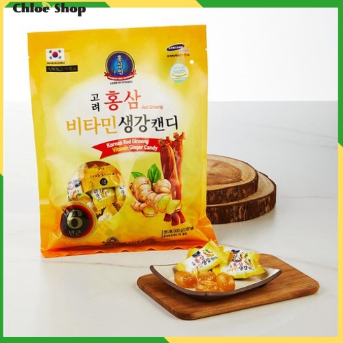 [300gr] Kẹo Hồng Sâm Gừng Vitamin 365 Hàn Quốc - thơm gừng và nhân sâm